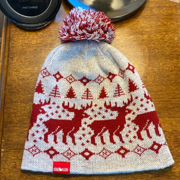 Loungefly Other - Home Alone grey red Pom Pom reindeer ski winter hat